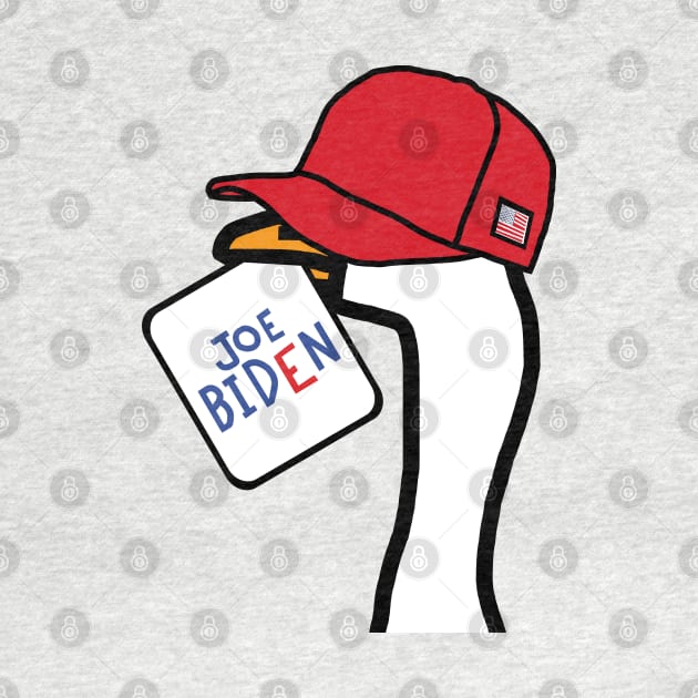 Biden Harris Supporter Goose in Hat with Joe Biden Sign by ellenhenryart